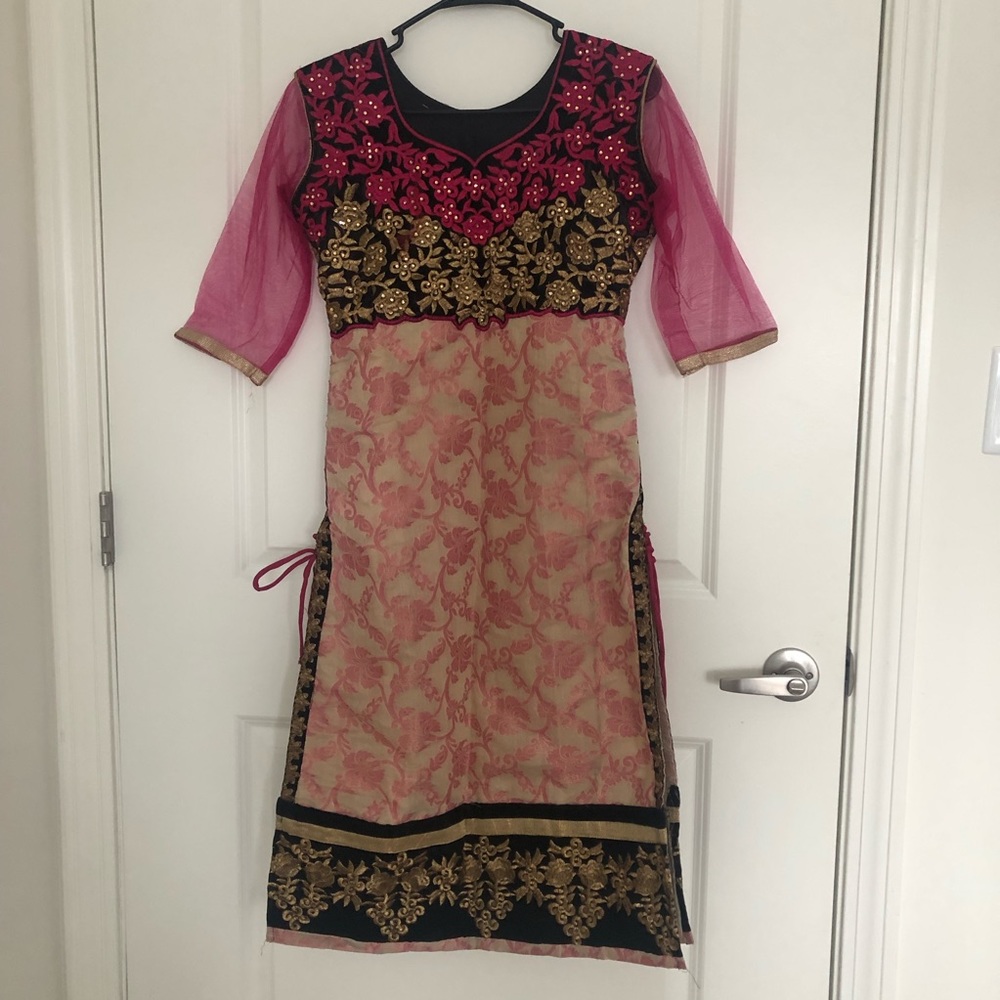 Pink and Beige Salwar Set